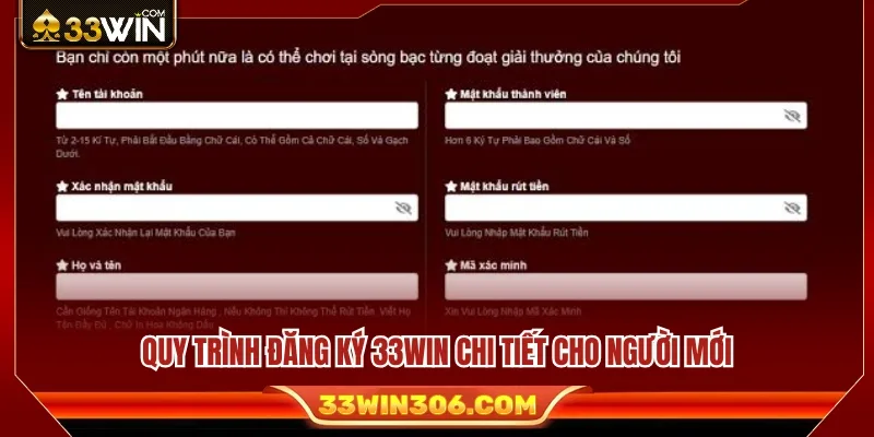Đăng Ký 33WIN Cho Người Mới – Tạo Tài Khoản Nhanh, Dễ Hiểu 3 Các bước tạo tài khoản 33WIN chi tiết và dễ thực hiện