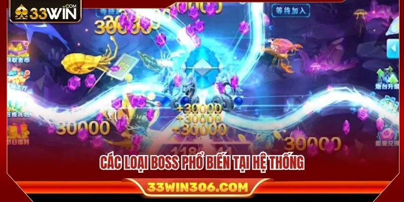 Săn Boss Bắn Cá 33WIN – Cách Chọn Thời Điểm Bắn Hợp Lý 3 Tổng hợp Boss thường xuất hiện trong các phòng chơi